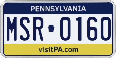 PA license plate MSR0160
