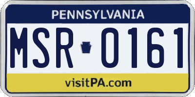 PA license plate MSR0161