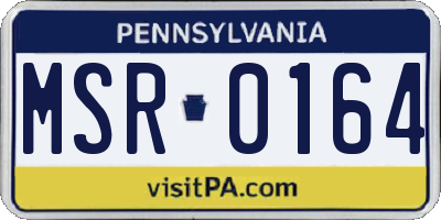 PA license plate MSR0164