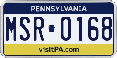 PA license plate MSR0168