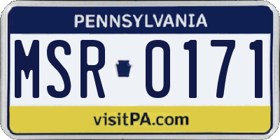 PA license plate MSR0171