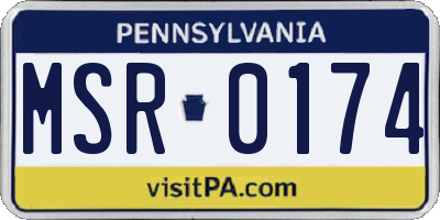 PA license plate MSR0174