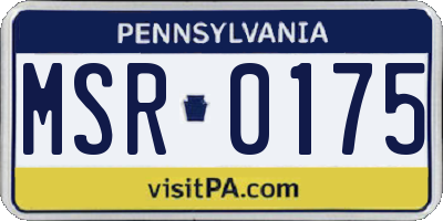 PA license plate MSR0175