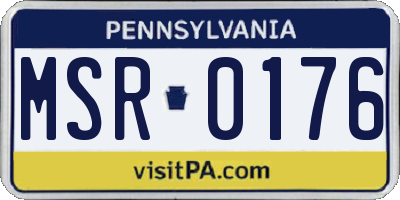 PA license plate MSR0176