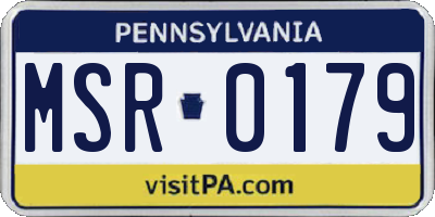 PA license plate MSR0179