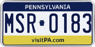 PA license plate MSR0183