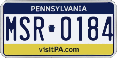 PA license plate MSR0184