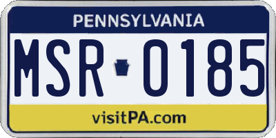 PA license plate MSR0185