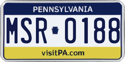 PA license plate MSR0188