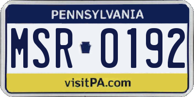 PA license plate MSR0192