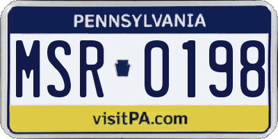 PA license plate MSR0198