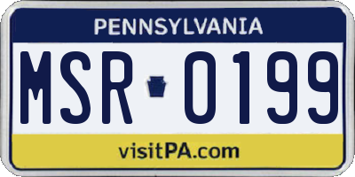 PA license plate MSR0199