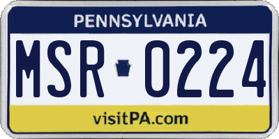 PA license plate MSR0224