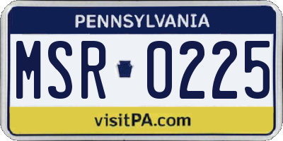 PA license plate MSR0225