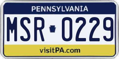 PA license plate MSR0229