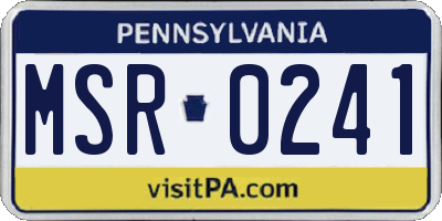PA license plate MSR0241