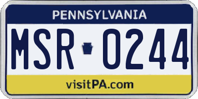 PA license plate MSR0244