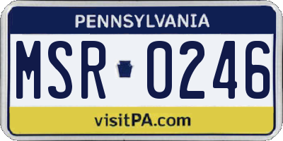 PA license plate MSR0246