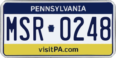 PA license plate MSR0248
