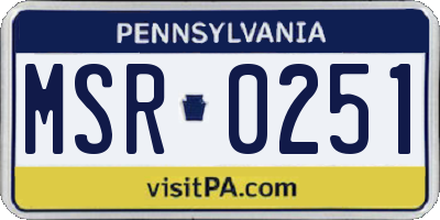 PA license plate MSR0251