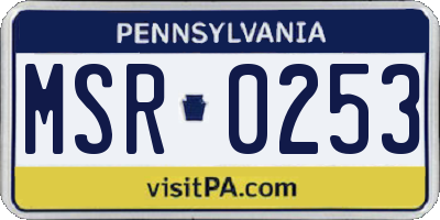 PA license plate MSR0253