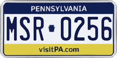 PA license plate MSR0256