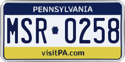 PA license plate MSR0258