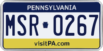 PA license plate MSR0267