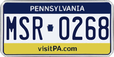 PA license plate MSR0268