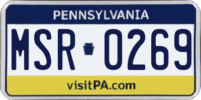 PA license plate MSR0269