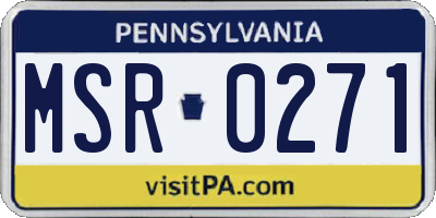 PA license plate MSR0271