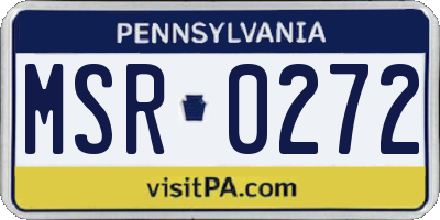 PA license plate MSR0272