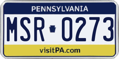 PA license plate MSR0273