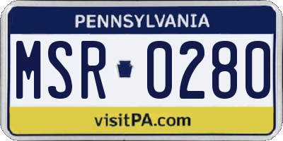 PA license plate MSR0280