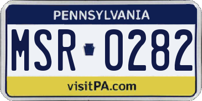 PA license plate MSR0282