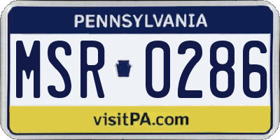PA license plate MSR0286
