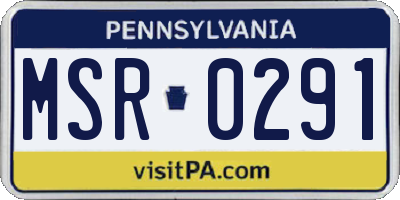 PA license plate MSR0291