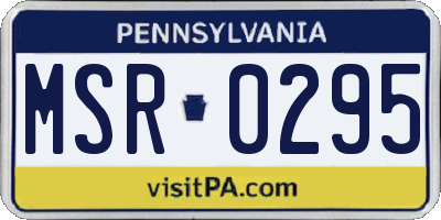 PA license plate MSR0295
