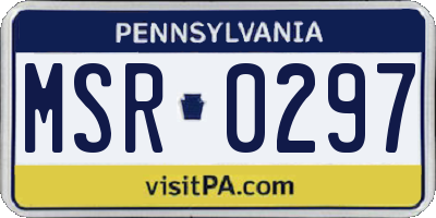 PA license plate MSR0297