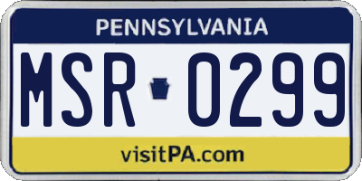 PA license plate MSR0299