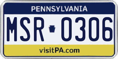 PA license plate MSR0306