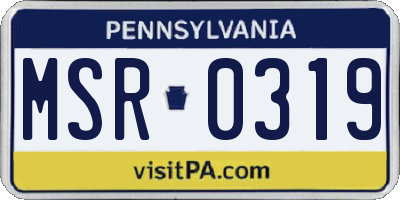 PA license plate MSR0319