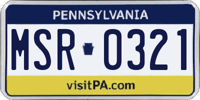 PA license plate MSR0321