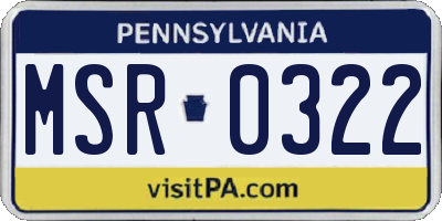 PA license plate MSR0322