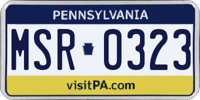 PA license plate MSR0323