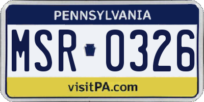 PA license plate MSR0326