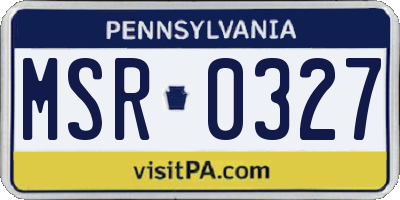 PA license plate MSR0327