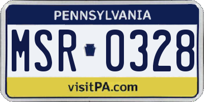 PA license plate MSR0328