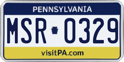 PA license plate MSR0329