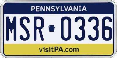 PA license plate MSR0336